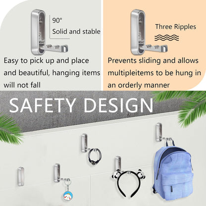 4PCS Foldable Wall Hooks, Heavy Duty Zinc Alloy Folding Wall Hooks, Folding Coat Hooks Wall Mount Bathroom V1258-DP02-C-1344