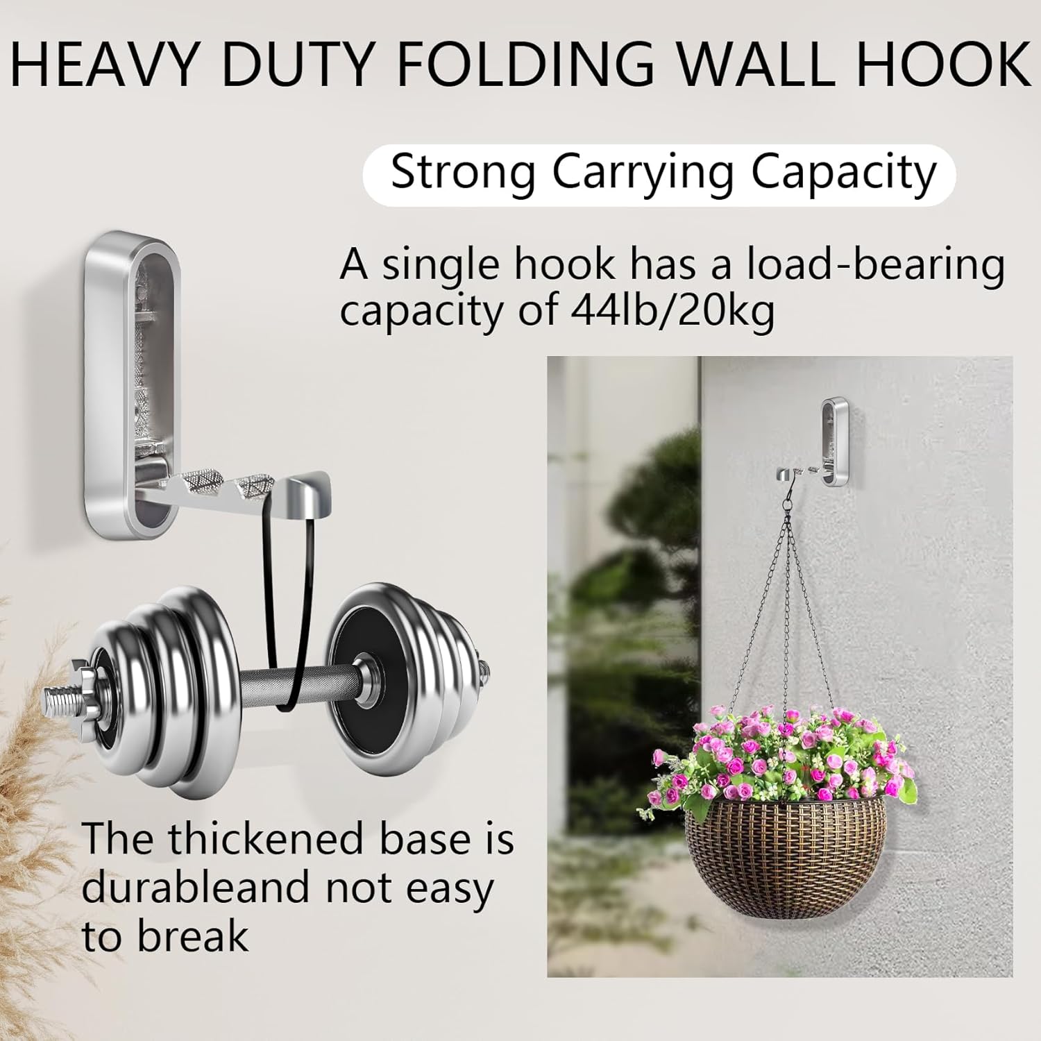 4PCS Foldable Wall Hooks, Heavy Duty Zinc Alloy Folding Wall Hooks, Folding Coat Hooks Wall Mount Bathroom V1258-DP02-C-1344