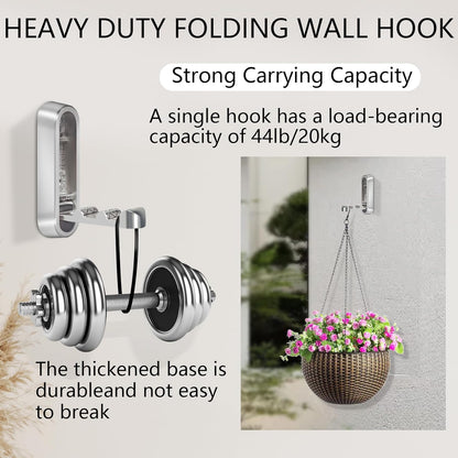 4PCS Foldable Wall Hooks, Heavy Duty Zinc Alloy Folding Wall Hooks, Folding Coat Hooks Wall Mount Bathroom V1258-DP02-C-1344