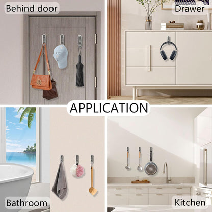 4PCS Foldable Wall Hooks, Heavy Duty Zinc Alloy Folding Wall Hooks, Folding Coat Hooks Wall Mount Bathroom V1258-DP02-C-1344