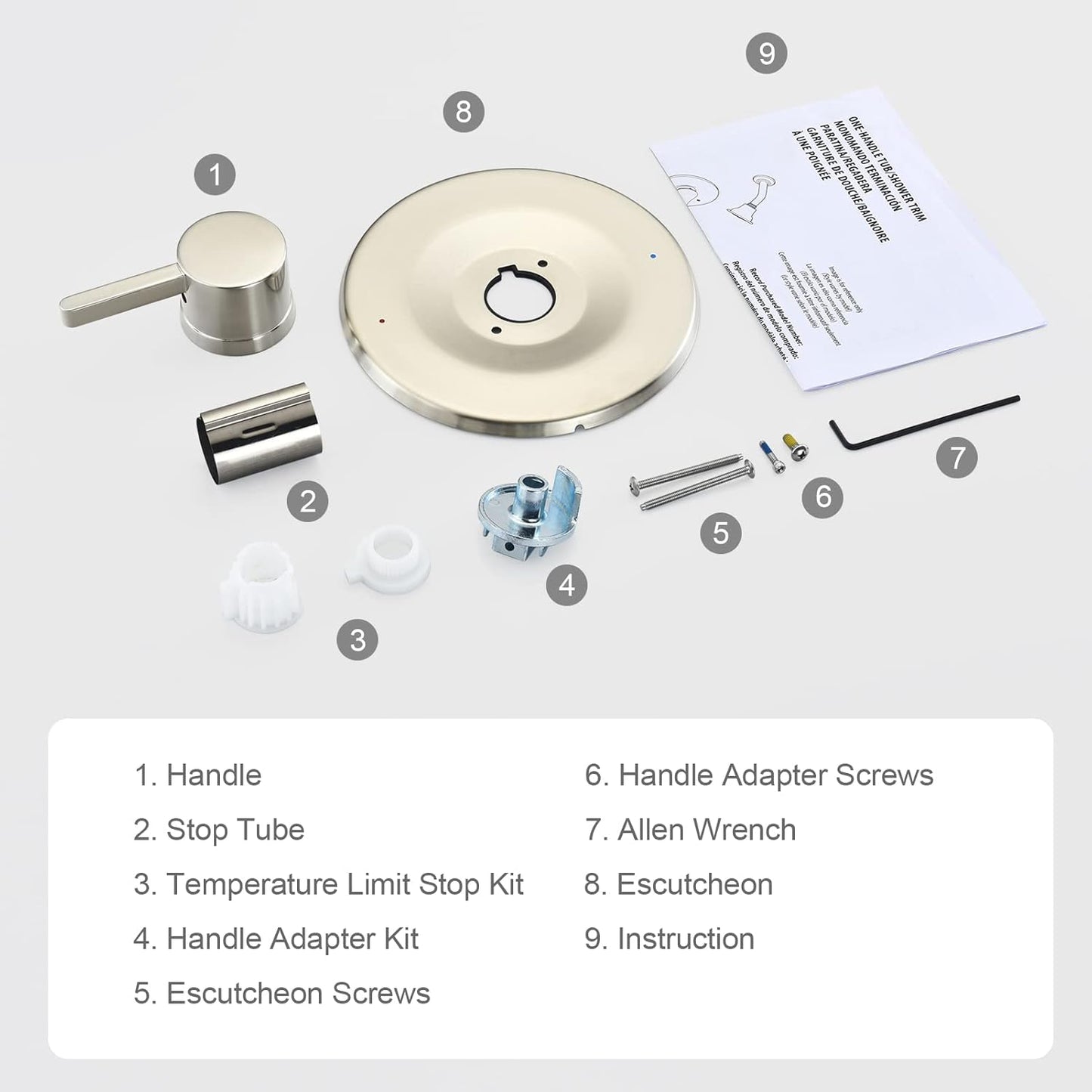 Shower and Tub Trim Kit, Compatible with Moen Posi-Temp Valve, Brushed Nickel V1258-DP02-C-1359