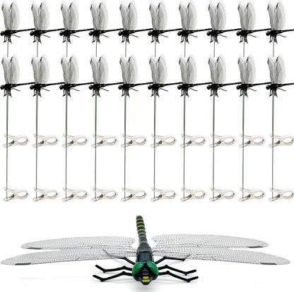 20 Pcs Dragon Fly Clips for Bugs Repellent, 3D Artificial Dragonfly Hat Clip, Dragonfly Garden Decor (20, V1258-DP02-C-1360