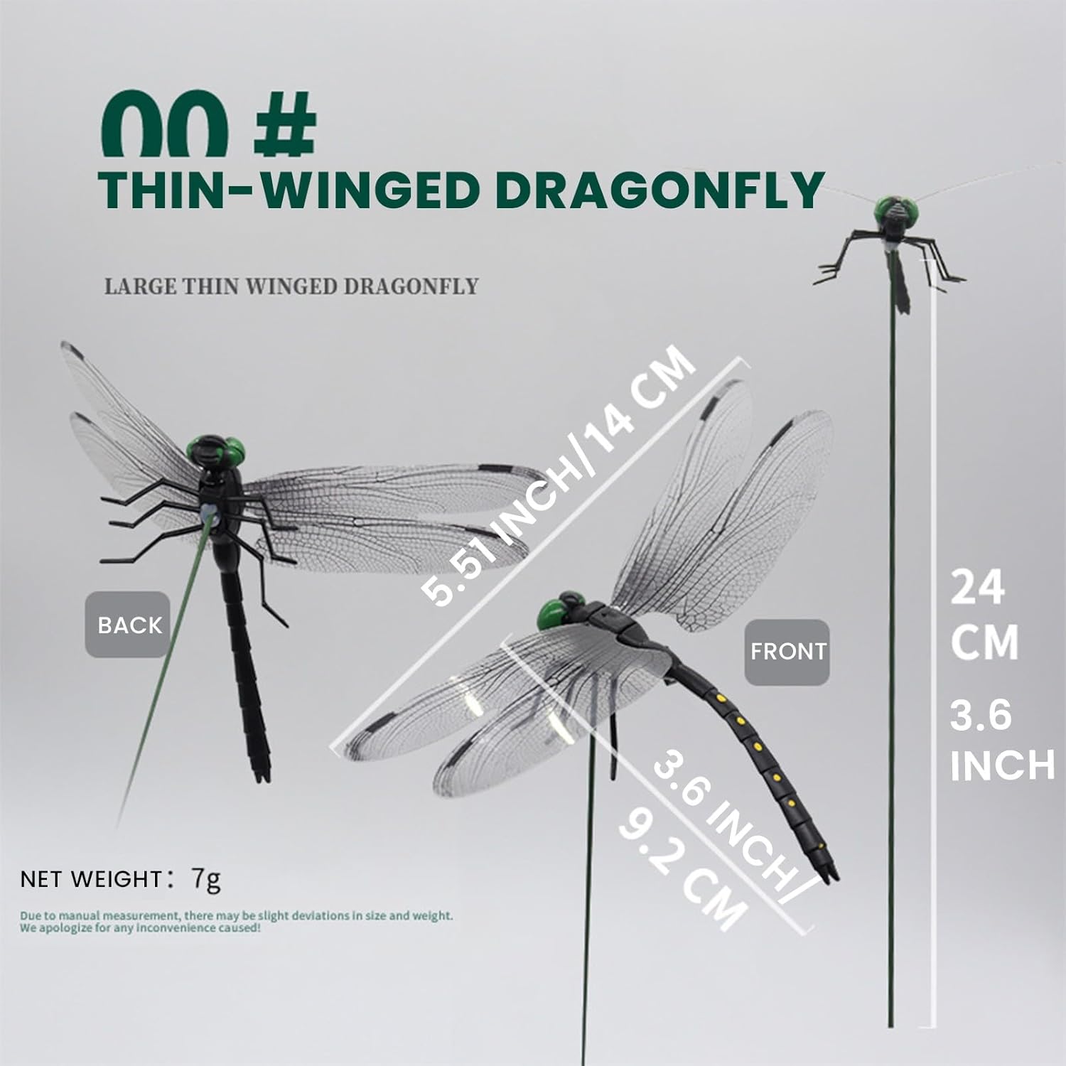 20 Pcs Dragon Fly Clips for Bugs Repellent, 3D Artificial Dragonfly Hat Clip, Dragonfly Garden Decor (20, V1258-DP02-C-1360