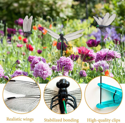 20 Pcs Dragon Fly Clips for Bugs Repellent, 3D Artificial Dragonfly Hat Clip, Dragonfly Garden Decor (20, V1258-DP02-C-1360