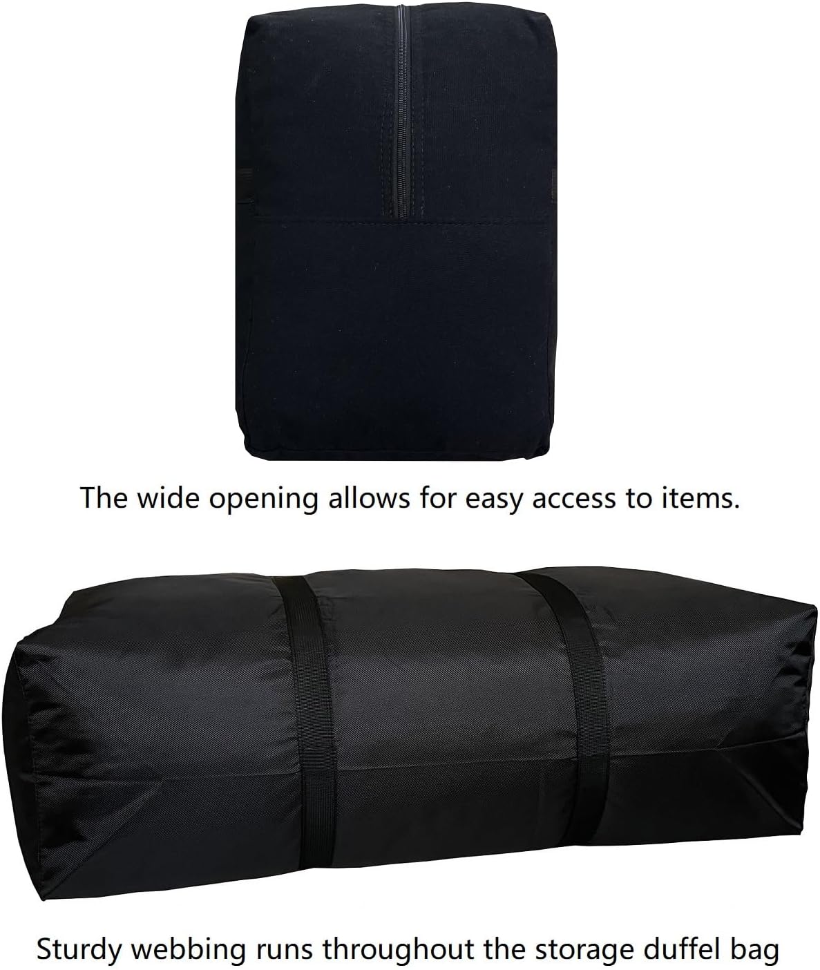 Extra Large Storage Duffle Bag for Travel, Black Oversized Giant Big Traveling Duffle Bag V1258-DP02-C-1368