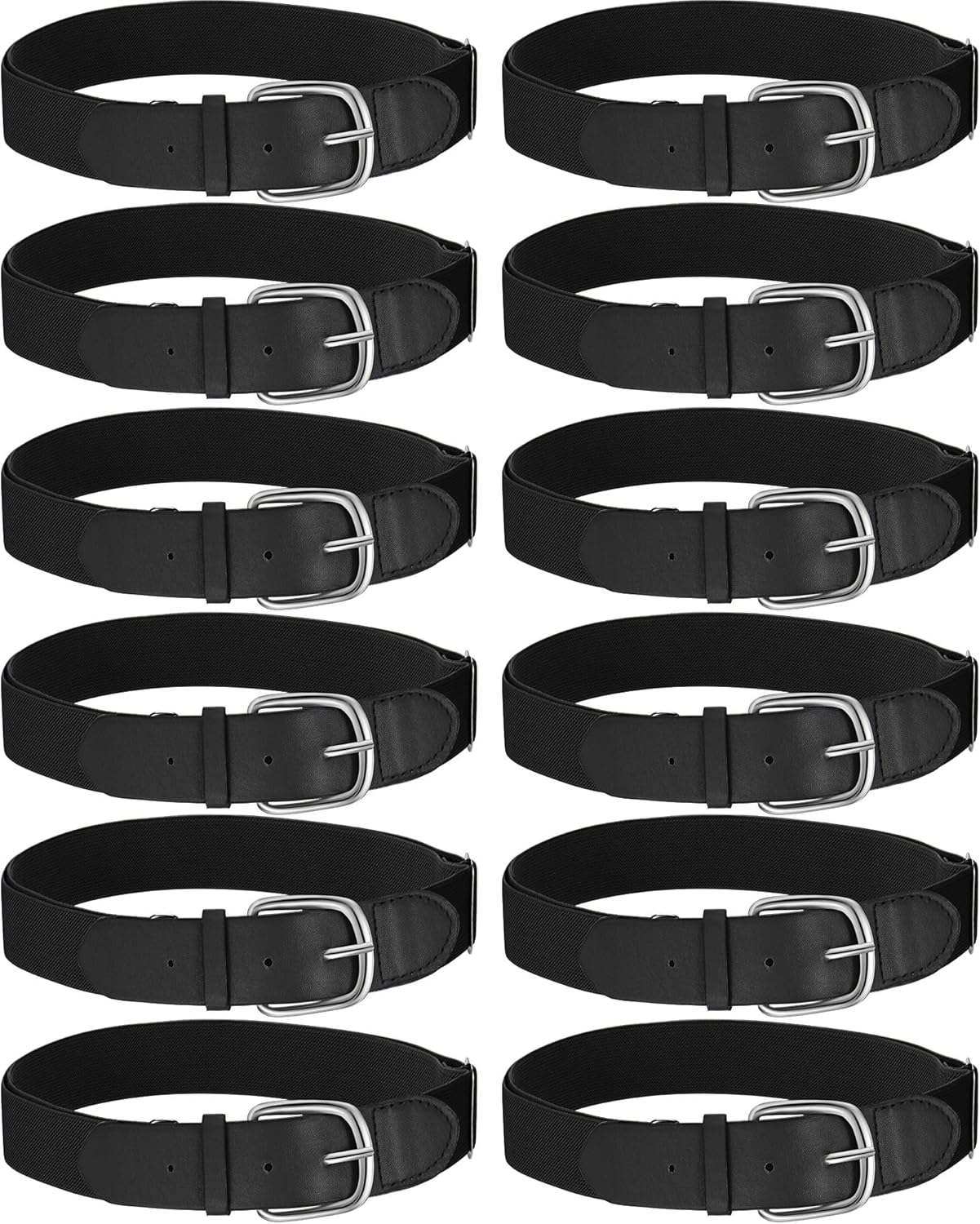 12 Pcs Baseball Belts Softball Belts Bulk for Adult and Youth Adjustable V1258-DP02-C-1371