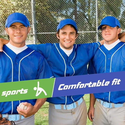 12 Pcs Baseball Belts Softball Belts Bulk for Adult and Youth Adjustable V1258-DP02-C-1372