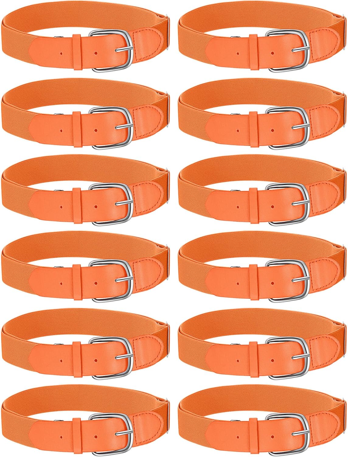 12 Pcs Baseball Belts Softball Belts Bulk for Adult and Youth Adjustable V1258-DP02-C-1373