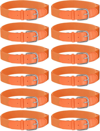 12 Pcs Baseball Belts Softball Belts Bulk for Adult and Youth Adjustable V1258-DP02-C-1373