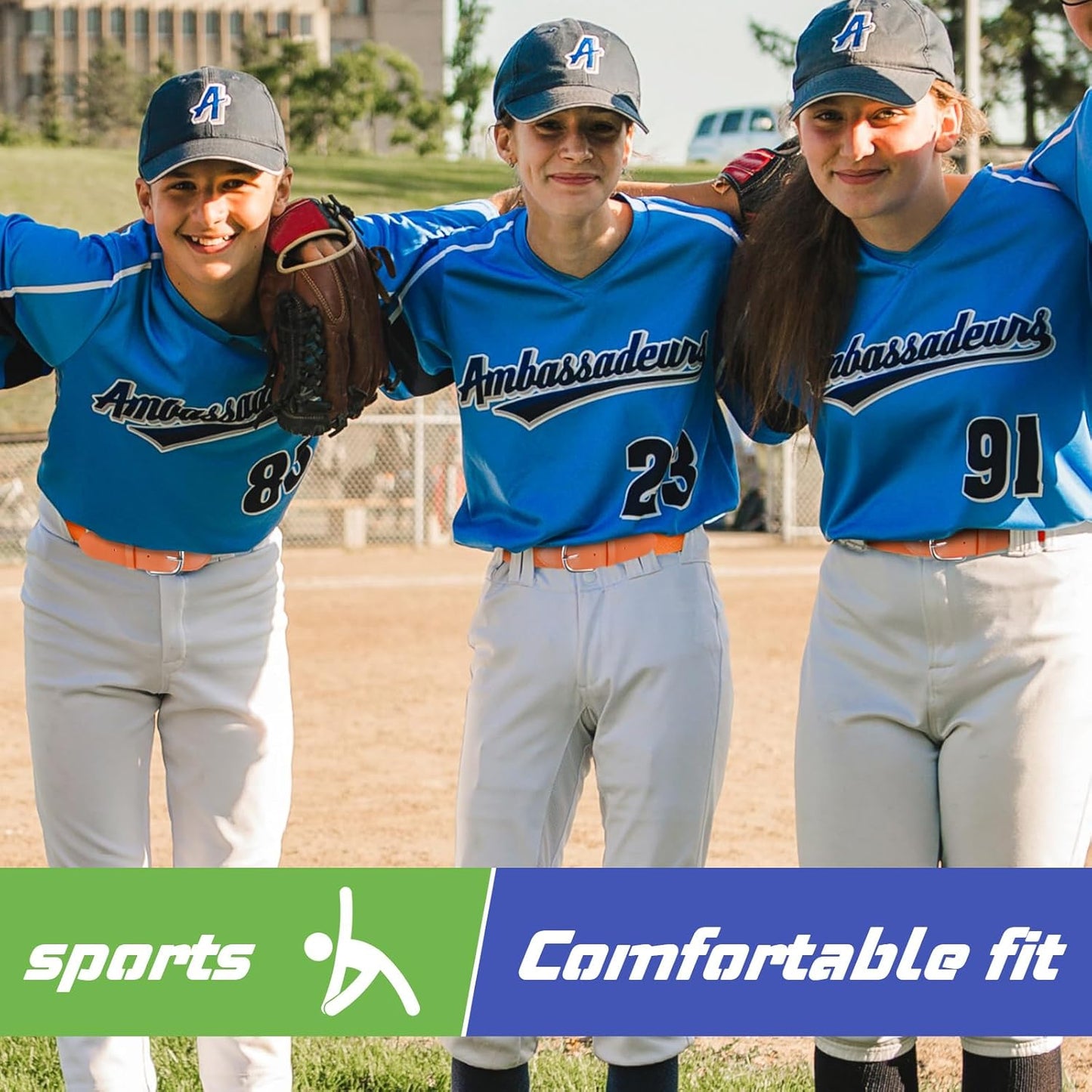 12 Pcs Baseball Belts Softball Belts Bulk for Adult and Youth Adjustable V1258-DP02-C-1373