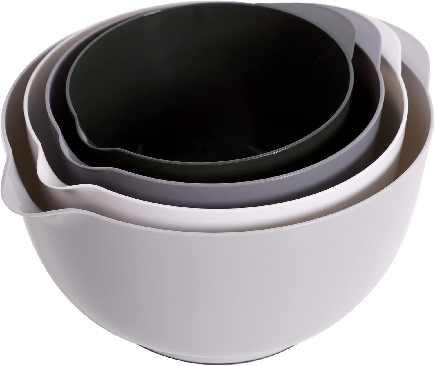 Classic Mixing Bowl Set, BPA Free Plastic, Microwave and Dishwasher Safe (Set of 4, Grey),3.5 quarts V1258-DP02-C-1379