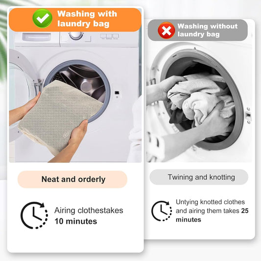 6-Piece Bag, Durable Cotton Mesh Laundry Bag, Sturdy Zipper, Breathable Mesh, Exquisite Laundry Bag for V1258-DP02-C-1380