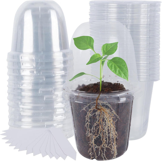 36 Set Nursery Pots with Humidity Dome, Clear Nursery Pots for Plants, Seed Starting Pots with Drainage Holes V1258-DP02-C-1383