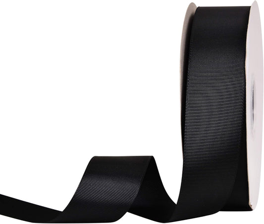 Black Grosgrain Ribbon 1 1/2 inch 50 Yards Black Ribbon for Gift Package Wrapping Floral Design Crafting V1258-DP02-C-1384