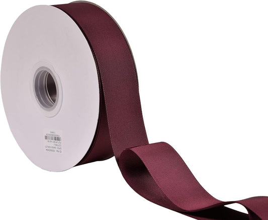 Burgundy Grosgrain Ribbon, 1 1/2 Inch 50 Yards, Great for Crafts Bows Flower Bouquet Wedding Home Decor Gift V1258-DP02-C-1386