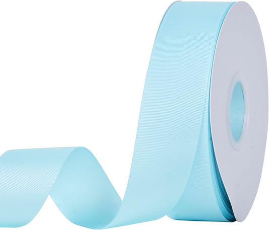Light Blue Grosgrain Ribbon, 1 1/2 Inch 50 Yards, Great for Crafts Bows Flower Bouquet Wedding Home Decor V1258-DP02-C-1390