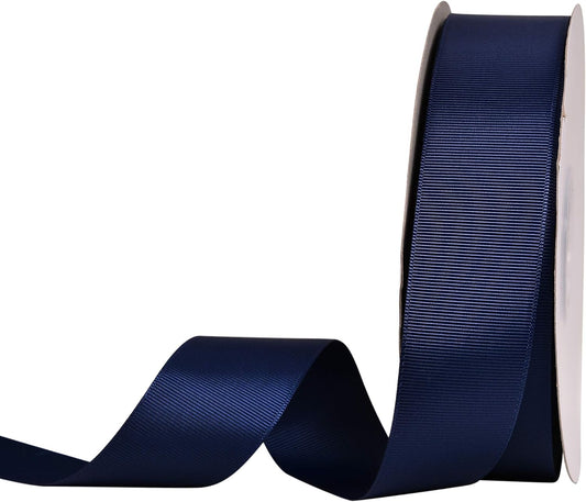 Navy Grosgrain Ribbon, 1 1/2 Inch 50 Yards, Great for Crafts Bows Flower Bouquet Wedding Home Decor Gift V1258-DP02-C-1391