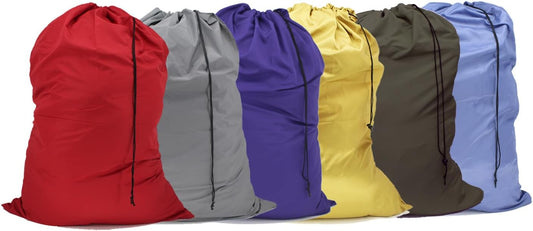 Extra Large Laundry Bag 6 Pack, Varied Colors, Travel Laundry Bags with Drawstring Closure, 30"x40", for V1258-DP02-C-1392