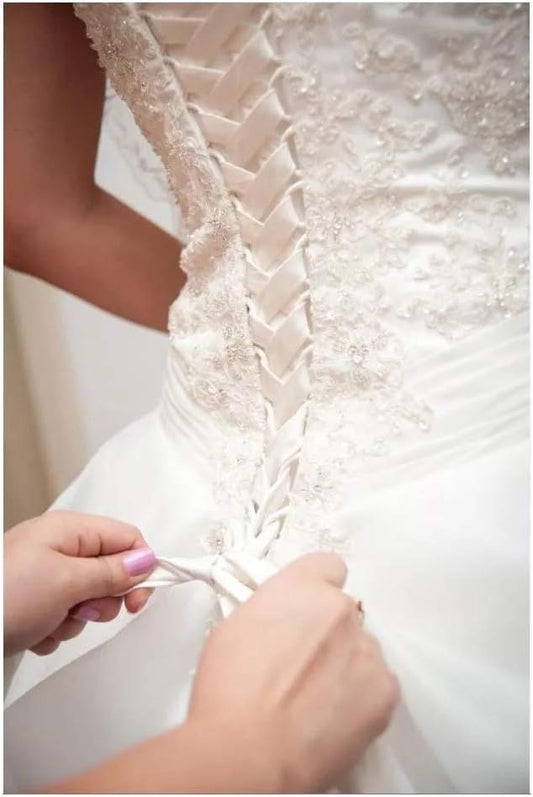 Women's Wedding Dress Zipper Replacement Adjustable Fit Satin Corset Back Kit Lace up for Prom Dress V1258-DP02-C-1398