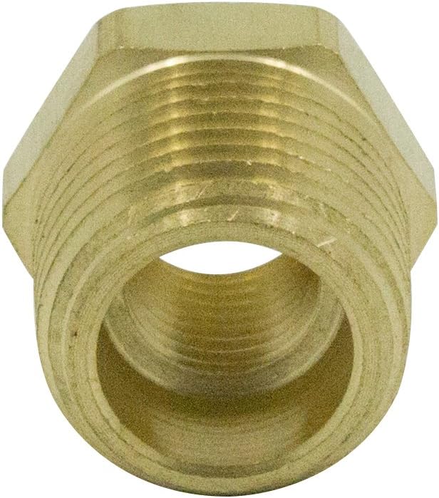 Brass Pipe Fitting Hex Bushing 3/4" NPT Male x 1/2" NPT Female Adapter 1200psi (2pcs) V1258-DP02-C-1402