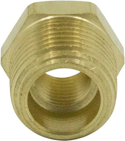 Brass Pipe Fitting Hex Bushing 3/4" NPT Male x 1/2" NPT Female Adapter 1200psi (2pcs) V1258-DP02-C-1402