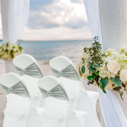 Spandex Chair Sashes Bands 50PCS Stretch Chair Ties Bows with Buckle Slider for Wedding Party Banquet V1258-DP02-C-1408