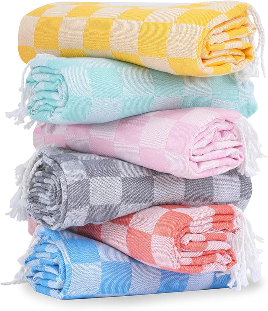 6 Packs Turkish Beach Towel Vacation Essentials Blanket Set Pool Bath Towels Bulk Multipack Travel Sand Free V1258-DP02-C-1422