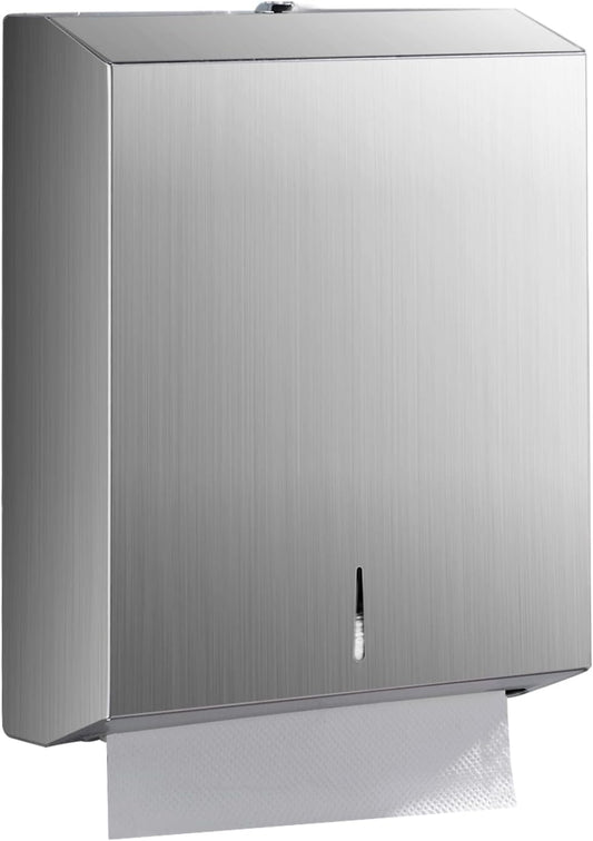 Paper Towel Dispenser Wall Mount - Multifold Trifold Paper Towel Dispensers, Large Capacity Stainless Steel V1258-DP02-C-1426