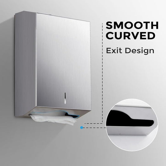 Paper Towel Dispenser Wall Mount - Multifold Trifold Paper Towel Dispensers, Large Capacity Stainless Steel V1258-DP02-C-1426