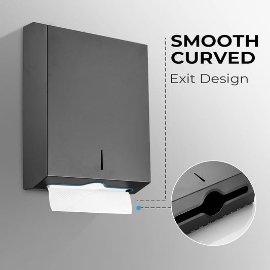Paper Towel Dispenser Wall Mount - Multifold Trifold Paper Towel Dispensers, Large Capacity Stainless Steel V1258-DP02-C-1427