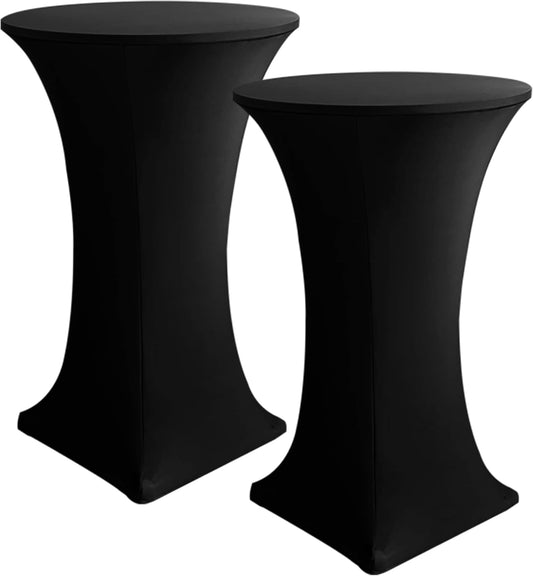 Cocktail Table Covers, 2 Pack - Fitted Stretch Spandex Square Corners Cocktail Tablecloths,High Top Table V1258-DP02-C-1429