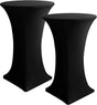 Cocktail Table Covers, 2 Pack - Fitted Stretch Spandex Square Corners Cocktail Tablecloths,High Top Table V1258-DP02-C-1429