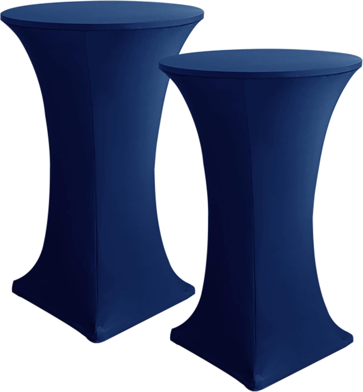 Cocktail Table Covers, 2 Pack - Fitted Stretch Spandex Square Corners Cocktail Tablecloths (Navy, Fit for V1258-DP02-C-1431