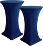 Cocktail Table Covers, 2 Pack - Fitted Stretch Spandex Square Corners Cocktail Tablecloths (Navy, Fit for V1258-DP02-C-1431