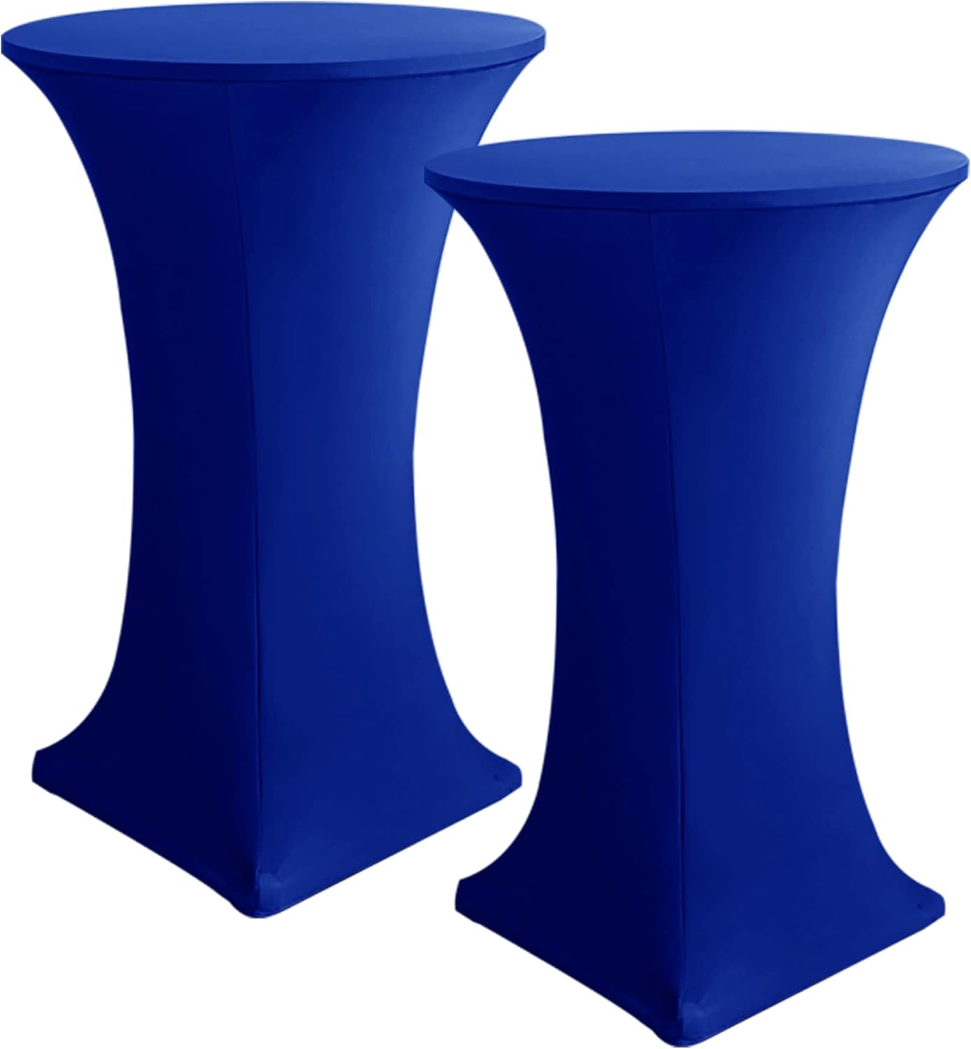 Cocktail Table Covers, 2 Pack - Fitted Stretch Spandex Square Corners Cocktail Tablecloths (Royal Blue, Fit V1258-DP02-C-1432