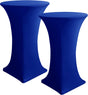 Cocktail Table Covers, 2 Pack - Fitted Stretch Spandex Square Corners Cocktail Tablecloths (Royal Blue, Fit V1258-DP02-C-1432