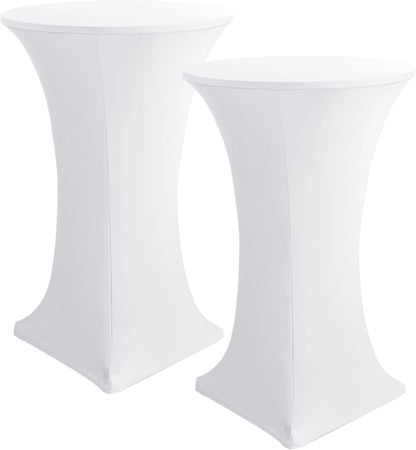 Cocktail Table Covers, 2 Pack - Fitted Stretch Spandex High Top Cocktail Tablecloths with Elastic Corners V1258-DP02-C-1433