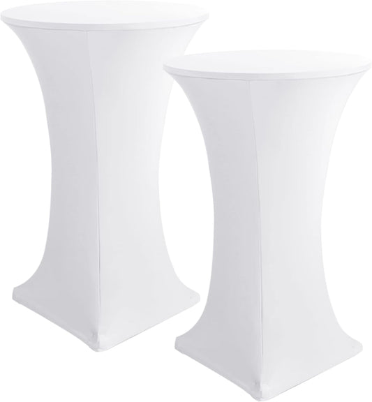 Cocktail Table Covers, 2 Pack - Fitted Stretch Spandex High Top Cocktail Tablecloths with Elastic Corners V1258-DP02-C-1433