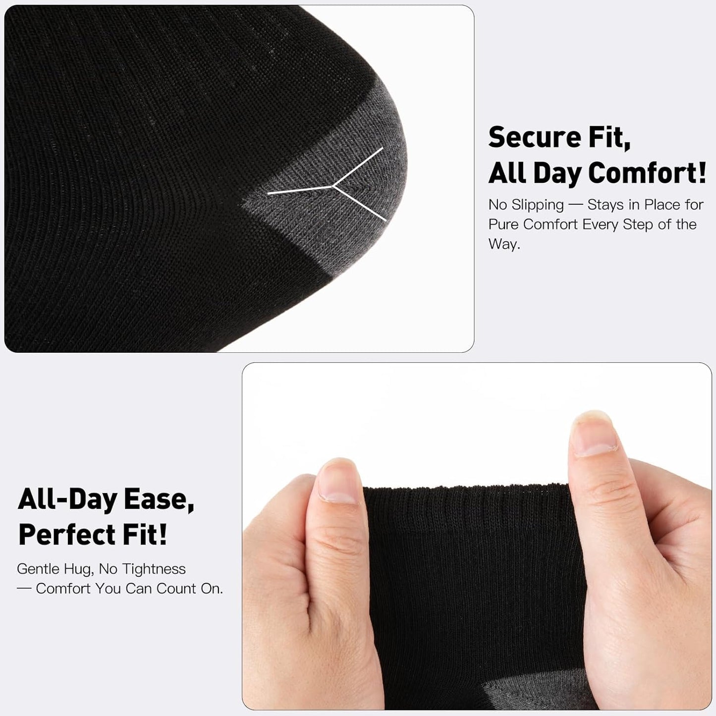 20 Pairs Ankle Socks For Men - Lightweight Mens Socks Size 8-12 Thin Casual Quarter Bulk Socks V1258-DP02-C-1436