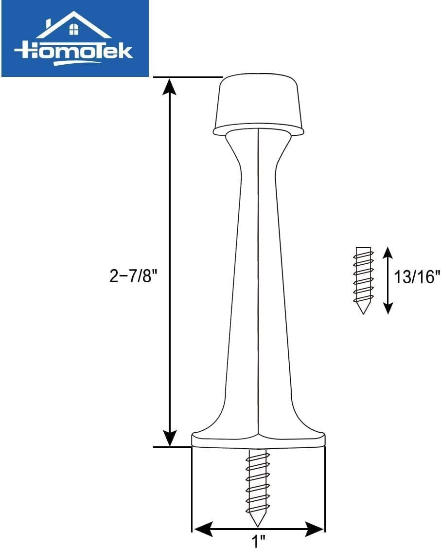 12 Pack Heavy Duty Solid Rigid Door Stop with Soft Rubber Tip, Zinc Die Cast Door Stopper Protect Wall & V1258-DP02-C-1440