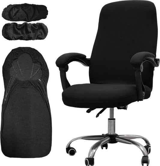 Office Chair Cover with Armrest Covers, Universal Stretch Desk Chair Cover, Computer Chair Slipcovers (Size: V1258-DP02-C-1442