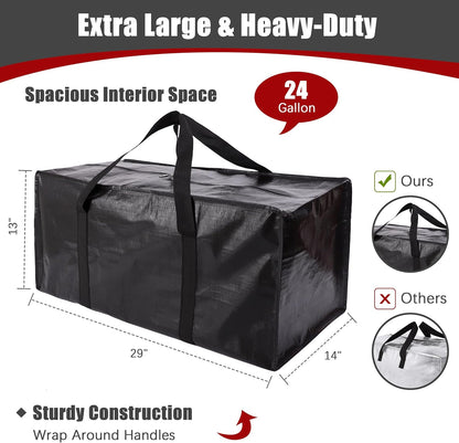 Extra Large Moving Bags with Zippers & Carrying Handles, Heavy-Duty Storage Tote for Space Saving Moving V1258-DP02-C-1448