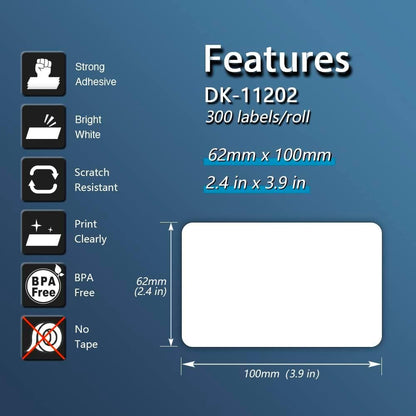 - Compatible Shipping Labels Replacement for Brother DK-1202 (2.4 in x 3.9 in), Use with Brother QL Label V1258-DP02-C-1449