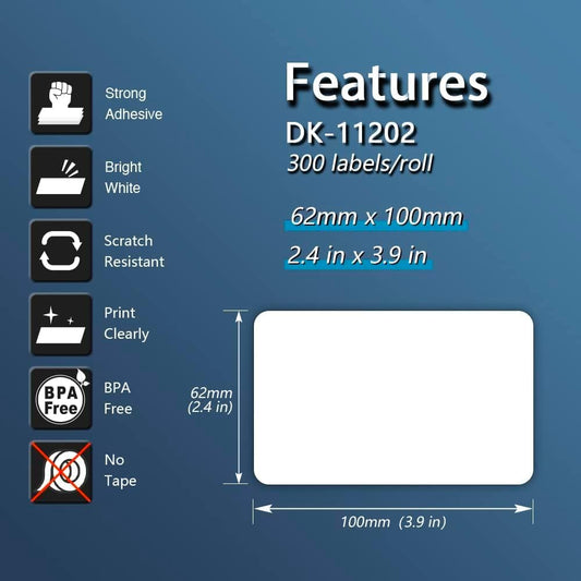 - Compatible Shipping Labels Replacement for Brother DK-1202 (2.4 in x 3.9 in), Use with Brother QL Label V1258-DP02-C-1449