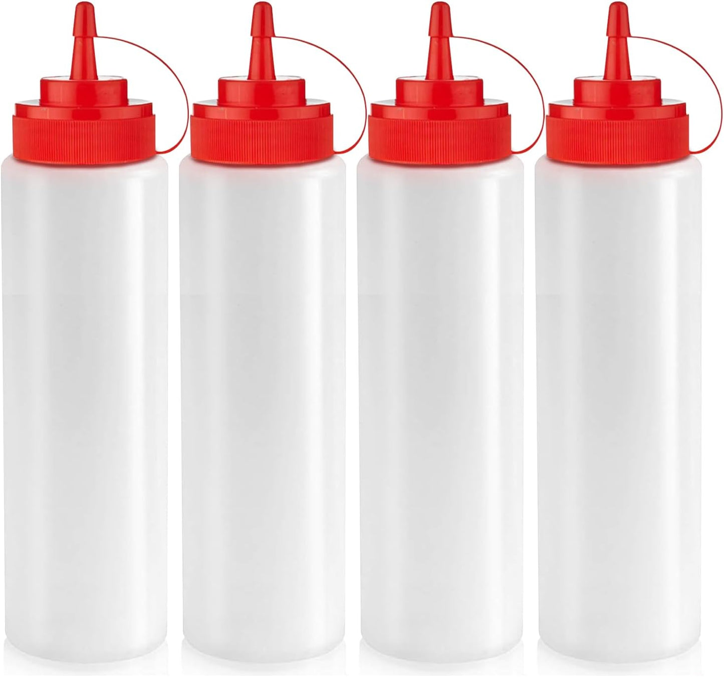 24 oz Large Condiment Squeeze Bottles for Sauces - Leak Proof - 4 Pack (XL) V1258-DP02-C-1450