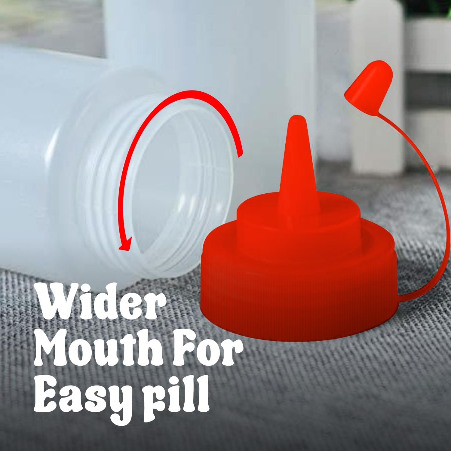 24 oz Large Condiment Squeeze Bottles for Sauces - Leak Proof - 4 Pack (XL) V1258-DP02-C-1450