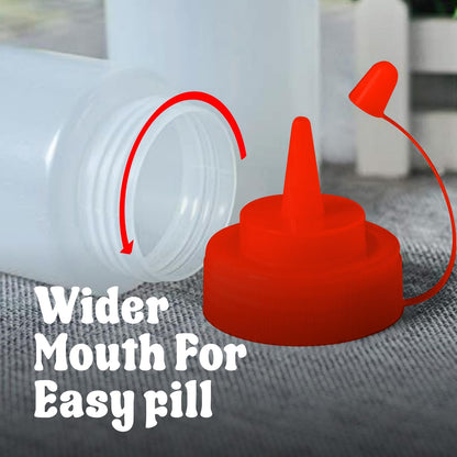 24 oz Large Condiment Squeeze Bottles for Sauces - Leak Proof - 4 Pack (XL) V1258-DP02-C-1450