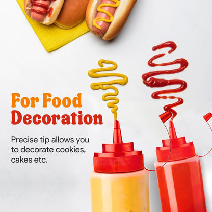 24 oz Large Condiment Squeeze Bottles for Sauces - Leak Proof - 4 Pack (XL) V1258-DP02-C-1450