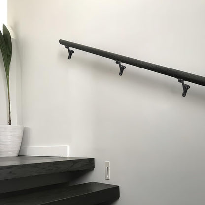 6 Pack 3 Inch Matte Black Hand Rail Bracket Heavy Duty Hardware for Stairways, Home or Office Stair Support V1258-DP02-C-1451
