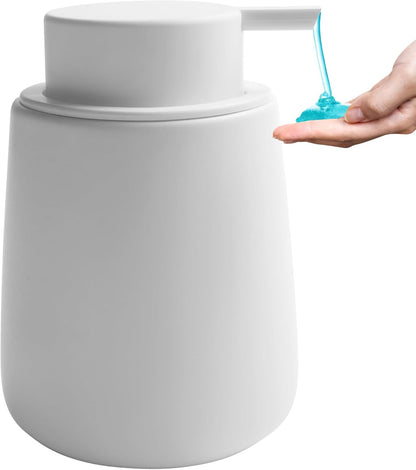 Soap Dispenser Ceramic with Easy-to-Press Pump Hand Lotion Liquid Dispenser for Shampoo Bathroom Kitchen 12 V1258-DP02-C-1455